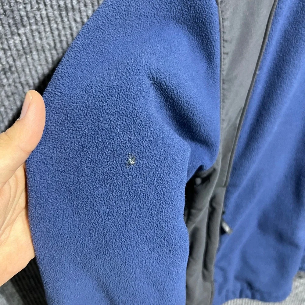 The North Face Fleece Jacket Mens Large Blue Grey Full Zip Denali Sty Mock Neck